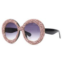 Load image into Gallery viewer, Oversized Round Sunglasses Women 2023 Steampunk Diamond Sunglasses Oval Punk Glasses Gradient Handmade Rhinestone Sunglasses Men