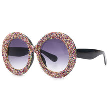Load image into Gallery viewer, Oversized Round Sunglasses Women 2023 Steampunk Diamond Sunglasses Oval Punk Glasses Gradient Handmade Rhinestone Sunglasses Men