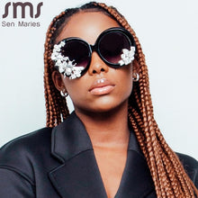 Load image into Gallery viewer, Oversized Round Sunglasses Women 2023 Trend Diamond Rhinestone Glass Female Eyewear Vintage Eyeglasses Big Frames Shades oculos