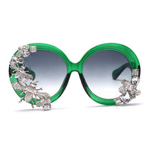 Load image into Gallery viewer, Oversized Round Sunglasses Women 2023 Trend Diamond Rhinestone Glass Female Eyewear Vintage Eyeglasses Big Frames Shades oculos