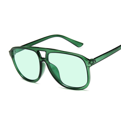 Oversized Shades Women Sunglasses  Aviation Sun Glasses Male Female Big Frame Transparent Color Clear Mirror Oculos
