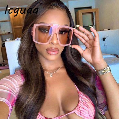 Oversized Shield Square Sunglasses For Women Big Sun Glasses Eyewear Female Cool Black Blue Shades Oculos Lunette De Soleil
