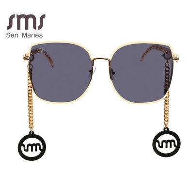 Oversized Sqaure Sunglasses Gold Chain Acetate  Brand Designer Sunglasses Men Women Big Shades Vintage Glasses