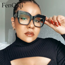 Load image into Gallery viewer, Oversized Square Anti Blue Light Monture Lunette De Vue Femme Eyeglasses Optical  Frame Glasses Women Oculos