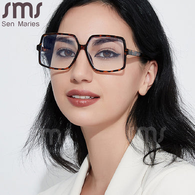 Oversized Square Computer Glasses Women Anti Blue Light Eyeglasses Men Big Eyewear Men UV Protection Optical Frames