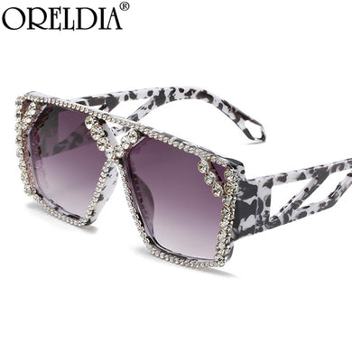 Oversized Square Diamond Sunglasses Women Men Rhinestone Sun Glasses Lady  Brand Designer Eyewear UV400 Unisex