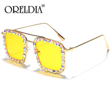 Carica l'immagine nel visualizzatore di Gallery, Occhiali da sole quadrati oversize con diamanti da donna 2023 Occhiali da sole punk in cristallo colorato Occhiali da donna con strass okulary 