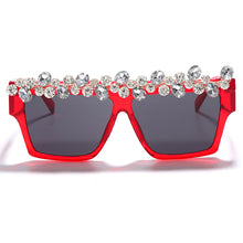 Load image into Gallery viewer, Oversized Square Diamond Sunglasses Women  Brand Rhinestone Sunglasses Men One Piece Punk Gafas Shades Glasses