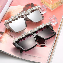 Load image into Gallery viewer, Oversized Square Diamond Sunglasses Women  Brand Rhinestone Sunglasses Men One Piece Punk Gafas Shades Glasses
