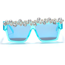 Load image into Gallery viewer, Oversized Square Diamond Sunglasses Women  Brand Rhinestone Sunglasses Men One Piece Punk Gafas Shades Glasses