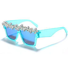 Load image into Gallery viewer, Oversized Square Diamond Sunglasses Women  Brand Rhinestone Sunglasses Men One Piece Punk Gafas Shades Glasses
