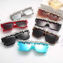 Load image into Gallery viewer, Oversized Square Diamond Sunglasses Women  Brand Rhinestone Sunglasses Men One Piece Punk Gafas Shades Glasses