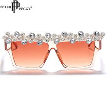 Load image into Gallery viewer, Oversized Square Diamond Sunglasses Women  Brand Rhinestone Sunglasses Men One Piece Punk Gafas Shades Glasses