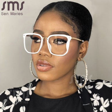 Oversized Square Eyeglasses Women Eyewear Punk Big Eye Glasses Men UV Protection Spectacle Frames Solid Color