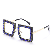 Load image into Gallery viewer, Oversized Square Eyeglasses Women  Crystal Sunglasses Frames UV400 Shiny Rhinestone Eyegwear Spectacle Frames Decorations