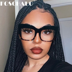 Oversized Square Glasses Optical Frames Prescription Glasses Frame Women Men Eyewear Spectacle Transpaernt Clear Lens Eyeglasses