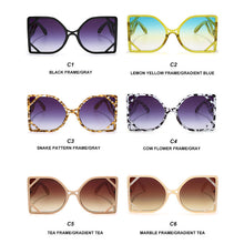 Load image into Gallery viewer, Oversized Square  Sunglasses Vintage Leopard One Piece Big Frame Glasses Women Punk Eyewear Shades UV400