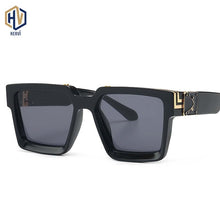 Load image into Gallery viewer, Oversized Square Men Sunglasses Women Metal Decoration Big Frame Sun Glasses Classic Gradient Eyeglasses UV400
