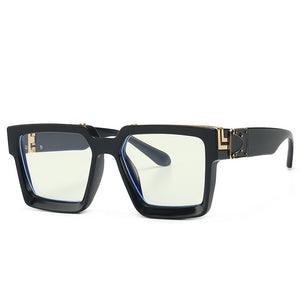 Oversized Square Men Sunglasses Women Metal Decoration Big Frame Sun Glasses Classic Gradient Eyeglasses UV400