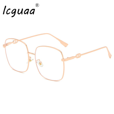 Occhiali da sole ottici quadrati oversize Montatura leggera anti-blu Donna Uomo Occhiali da computer trasparenti Occhiali da sole bloccanti