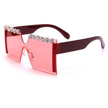 Load image into Gallery viewer, Oversized Square Rimless Rhinestone Sunglasses Women Brand Designer Flat Top Diamond Sun Glasses Female One Piece Gafa de sol