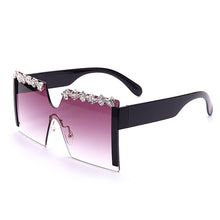 Load image into Gallery viewer, Oversized Square Rimless Rhinestone Sunglasses Women Brand Designer Flat Top Diamond Sun Glasses Female One Piece Gafa de sol