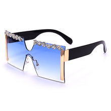 Load image into Gallery viewer, Oversized Square Rimless Rhinestone Sunglasses Women Brand Designer Flat Top Diamond Sun Glasses Female One Piece Gafa de sol