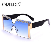 Load image into Gallery viewer, Oversized Square Rimless Rhinestone Sunglasses Women Brand Designer Flat Top Diamond Sun Glasses Female One Piece Gafa de sol