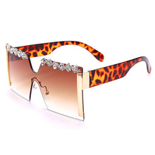 Load image into Gallery viewer, Oversized Square Rimless Rhinestone Sunglasses Women Brand Designer Flat Top Diamond Sun Glasses Female One Piece Gafa de sol