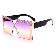 Load image into Gallery viewer, Oversized Square Rimless Rhinestone Sunglasses Women Brand Designer Flat Top Diamond Sun Glasses Female One Piece Gafa de sol