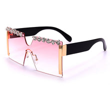 Load image into Gallery viewer, Oversized Square Rimless Rhinestone Sunglasses Women Brand Designer Flat Top Diamond Sun Glasses Female One Piece Gafa de sol