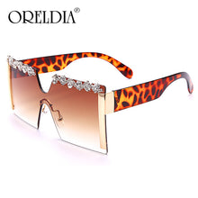Load image into Gallery viewer, Oversized Square Rimless Rhinestone Sunglasses Women Brand Designer Flat Top Diamond Sun Glasses Female One Piece Gafa de sol