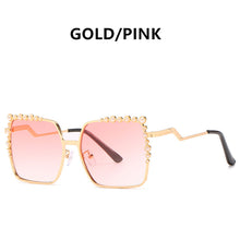Load image into Gallery viewer, Oversized Square Sun Glasses Ladies 2023  Pearl Sunglasses Women Brand Designer Shades Big Frame Oculos очки