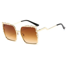 Load image into Gallery viewer, Oversized Square Sun Glasses Ladies 2022   Pearl Sunglasses Women Brand Designer   Shades big Square