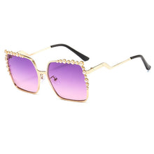 Load image into Gallery viewer, Oversized Square Sun Glasses Ladies 2022   Pearl Sunglasses Women Brand Designer   Shades big Square