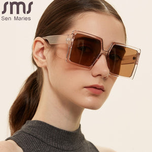 Oversized Square Sun Glasses  Brand Designer Rectangle Sunglasses Men Women Vintage Retro Oculos Lunette De Soleil Femme