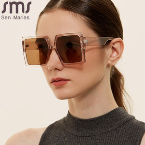 Oversized Square Sun Glasses  Brand Designer Rectangle Sunglasses Men Women Vintage Retro Oculos Lunette De Soleil Femme