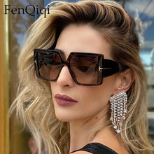 Load image into Gallery viewer, Oversized Square Sun Glasses Women 2023 Leopard Gradient Shades Glasses Gafas De Sol Hombre Sunglasses Gafas De Sol Hombre