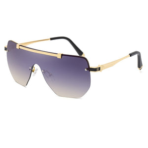 Oversized Square Sunglasses For Men One Piece Gradient Lens Big Frame Sun Glasses 2022 Semi-Rimless Brand Design UV400 Driving