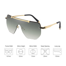 Load image into Gallery viewer, Oversized Square Sunglasses For Men One Piece Gradient Lens Big Frame Sun Glasses 2022 Semi-Rimless Brand Design UV400 Driving