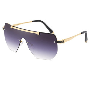 Oversized Square Sunglasses For Men One Piece Gradient Lens Big Frame Sun Glasses 2022 Semi-Rimless Brand Design UV400 Driving