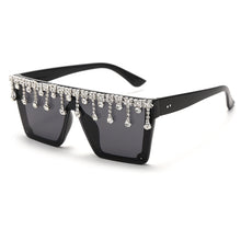 Load image into Gallery viewer, Oversized Square Sunglasses Ladies Rhinestone Tassel Sunglasses Gradient Color Lens Sunglasses Men's Accessories UV400