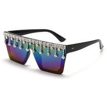 Load image into Gallery viewer, Oversized Square Sunglasses Ladies Rhinestone Tassel Sunglasses Gradient Color Lens Sunglasses Men's Accessories UV400
