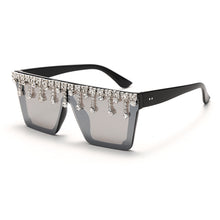 Load image into Gallery viewer, Oversized Square Sunglasses Ladies Rhinestone Tassel Sunglasses Gradient Color Lens Sunglasses Men's Accessories UV400