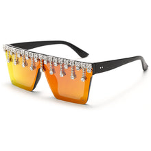 Load image into Gallery viewer, Oversized Square Sunglasses Ladies Rhinestone Tassel Sunglasses Gradient Color Lens Sunglasses Men's Accessories UV400