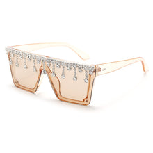 Load image into Gallery viewer, Oversized Square Sunglasses Ladies Rhinestone Tassel Sunglasses Gradient Color Lens Sunglasses Men's Accessories UV400