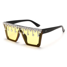 Load image into Gallery viewer, Oversized Square Sunglasses Ladies Rhinestone Tassel Sunglasses Gradient Color Lens Sunglasses Men's Accessories UV400
