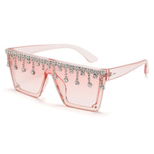 Load image into Gallery viewer, Oversized Square Sunglasses Ladies Rhinestone Tassel Sunglasses Gradient Color Lens Sunglasses Men's Accessories UV400