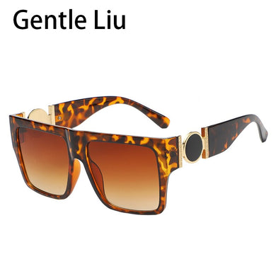 Oversized Square Sunglasses Men's Quality  Brand Designer Sun Glasses Women's Large Frame Retro Eyeglasses UV400