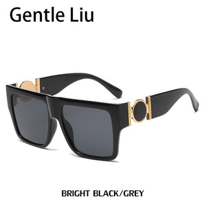 Oversized Square Sunglasses Men's Quality  Brand Designer Sun Glasses Women's Large Frame Retro Eyeglasses UV400
